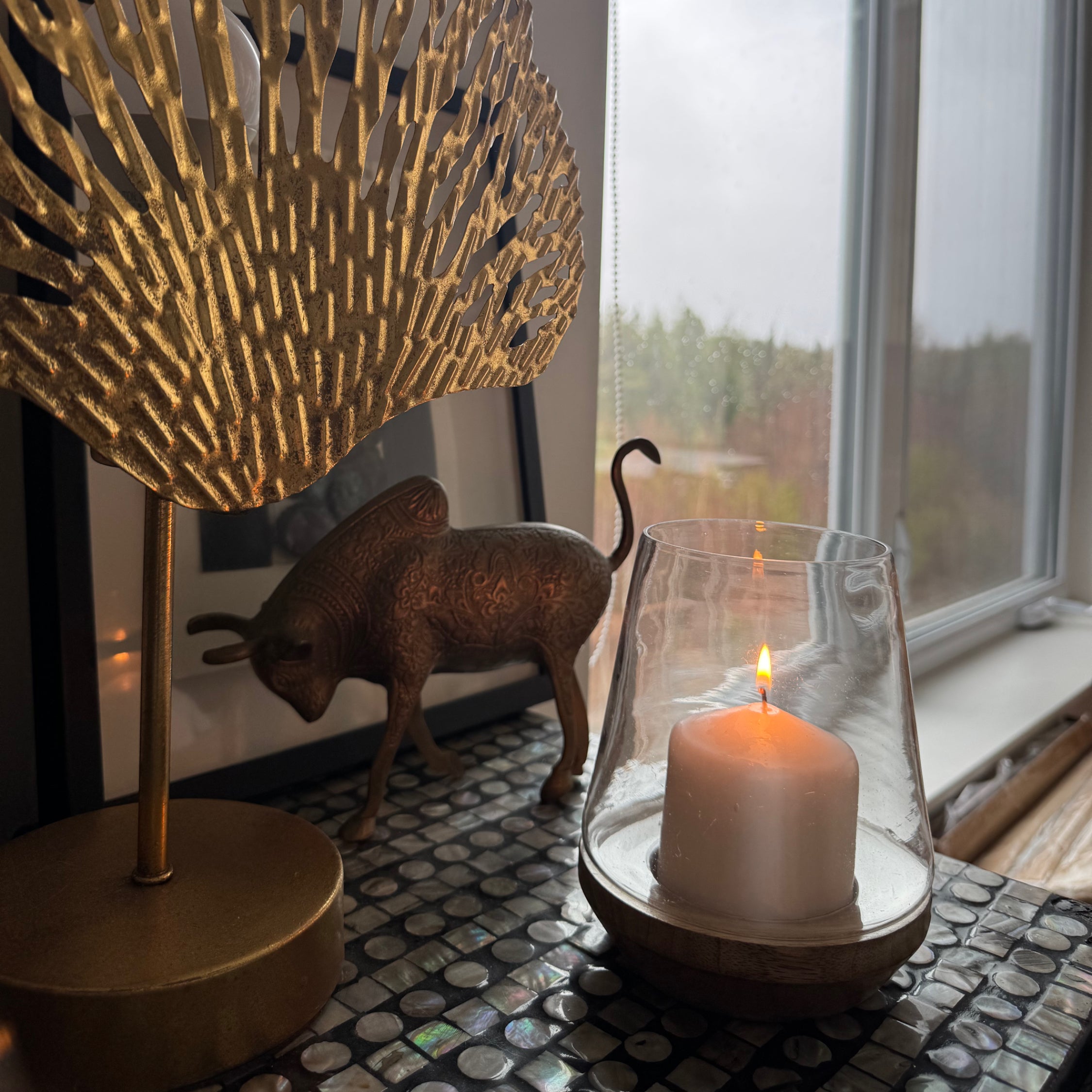 Large Candle Hurricane Glass image 1