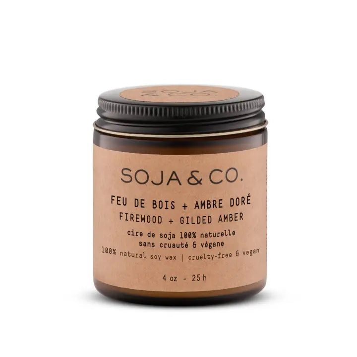 Soy Wax Candle | Firewood + Gilded Amber image 1