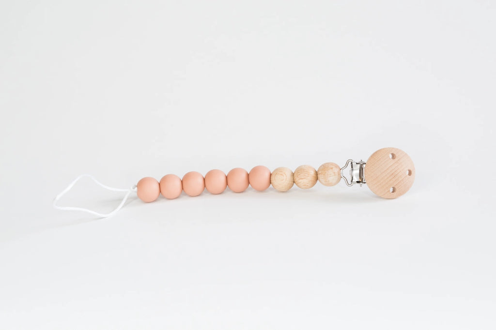 Beaded Pacifier Clip | Wood & Silicone image 3