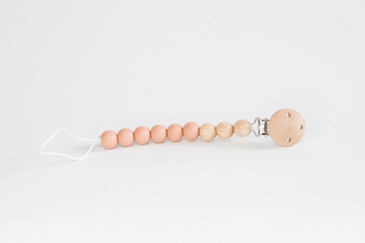 Beaded Pacifier Clip | Wood & Silicone image 3