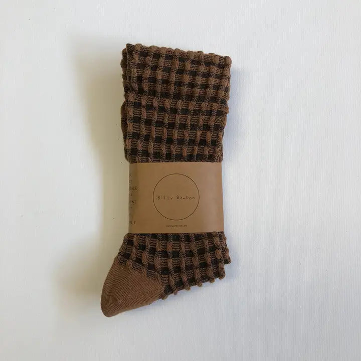 Gingham Waffle Socks image 0
