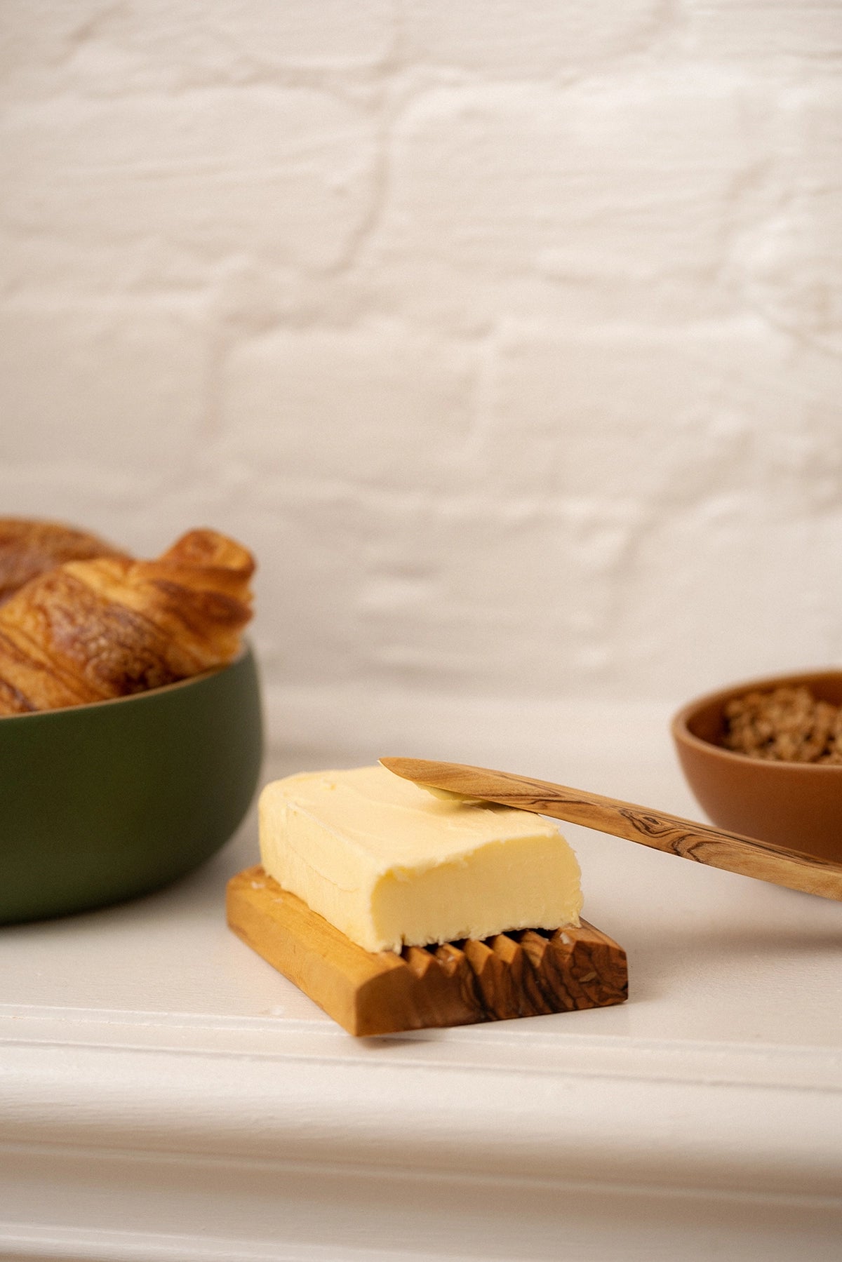 Natural Olive Wood Butter Spreader image 1