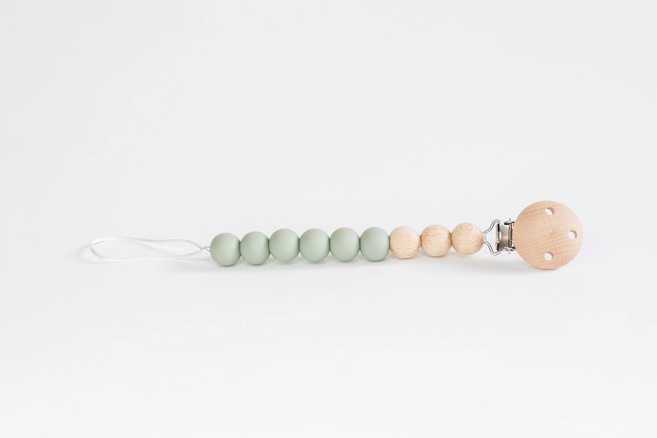 Beaded Pacifier Clip | Wood & Silicone image 2
